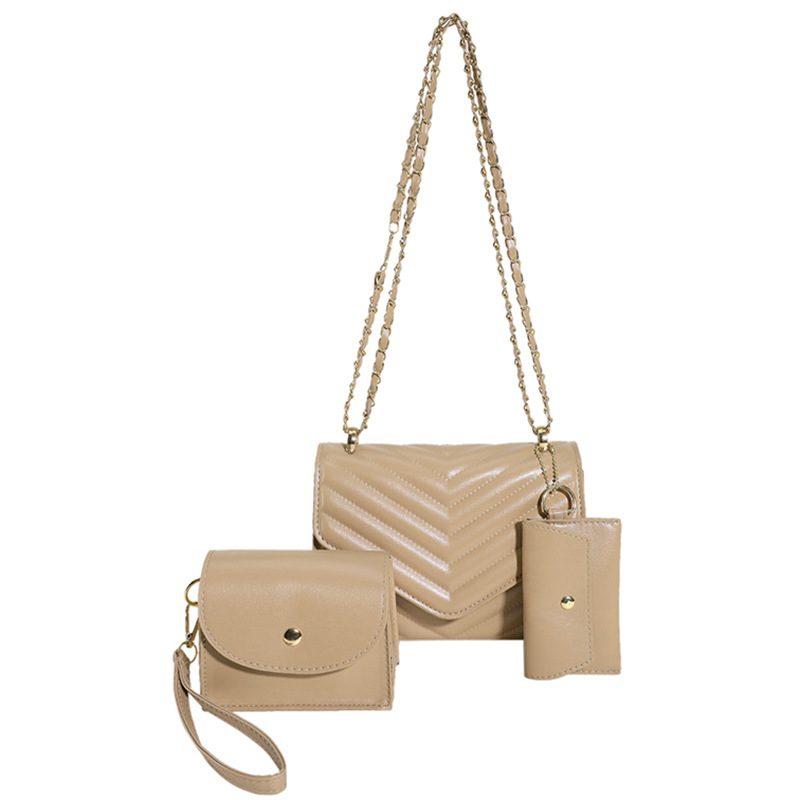 Bolsa pequeña popular de este año para mujeres 2023 otoño nueva moda simple bolsa de mensajero ins cadena costura pequeña bolsa cuadrada