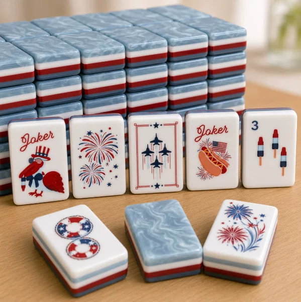 Wholesale American Mahjong Tiles, Hand-Crafted Acrylic Fireworks Creative Style American Mahjong, Portable Home Entertainment Mahjong Tiles