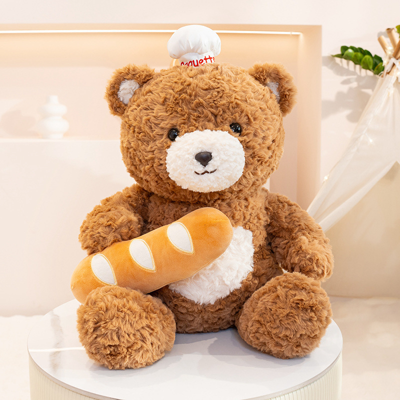 Nuevo amor oso bufandas oso muñeca pastel de pan oso de peluche almohada muñeca para dormir regalos de día de San Valentín para mujeres