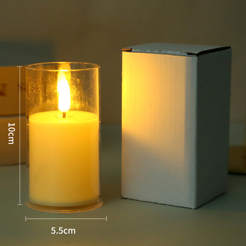 Amazon LED vela electrónica de acrílico simulación de vidrio vela luz de la fiesta de cumpleaños decoración swing luz
