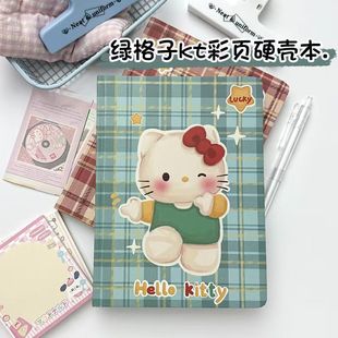 New Green Plaid Kt Cat A5 Notebook Student Diary Hello Kitty Coloring Page Hand Ledger Cute Cartoon Paper