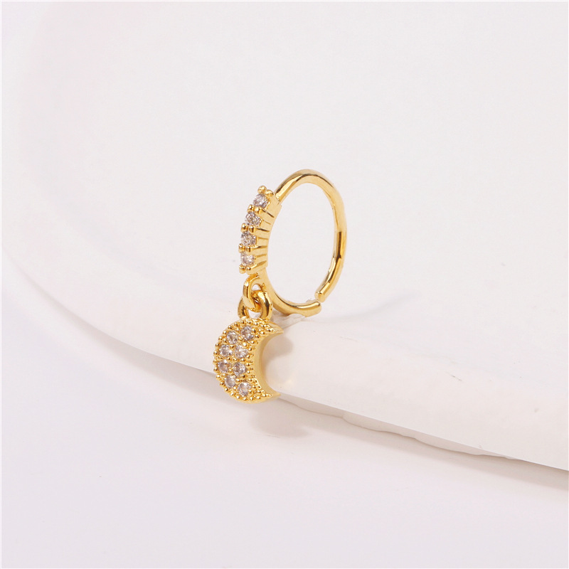 Piercing de nas inimă și pentagramă cu strasuri stil unisex_voghion.com