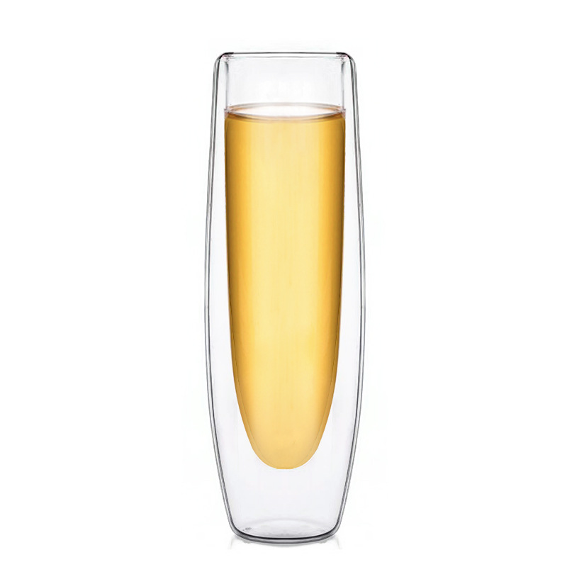 耐热高硼硅双层玻璃杯创意香槟杯跨境红酒杯家用隔热透明水杯