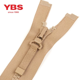 YBS源头工厂6号树脂开尾拉链沙漠灰战术服外套拉链定制一体拉头