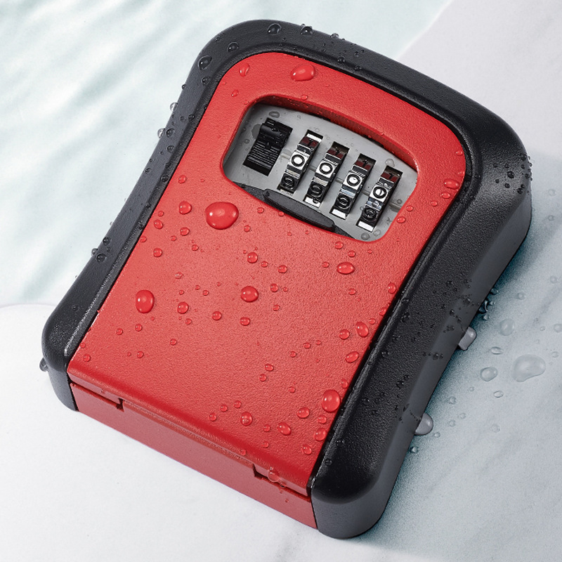 Decoración de la puerta de la caja de llaves de contraseña sitio de construcción temporal alojamiento residencial sin agujeros perforados en la puerta de entrada de la casa para poner llaves en la caja de cerradura doméstica