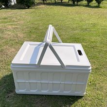 戶外可折疊小推車野餐收納盒手提式野營儲物箱日式大號帶蓋車載箱