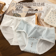 新品日系碎花纯棉女士内裤少女感10A加长档中腰包臀不夹臀夏薄款