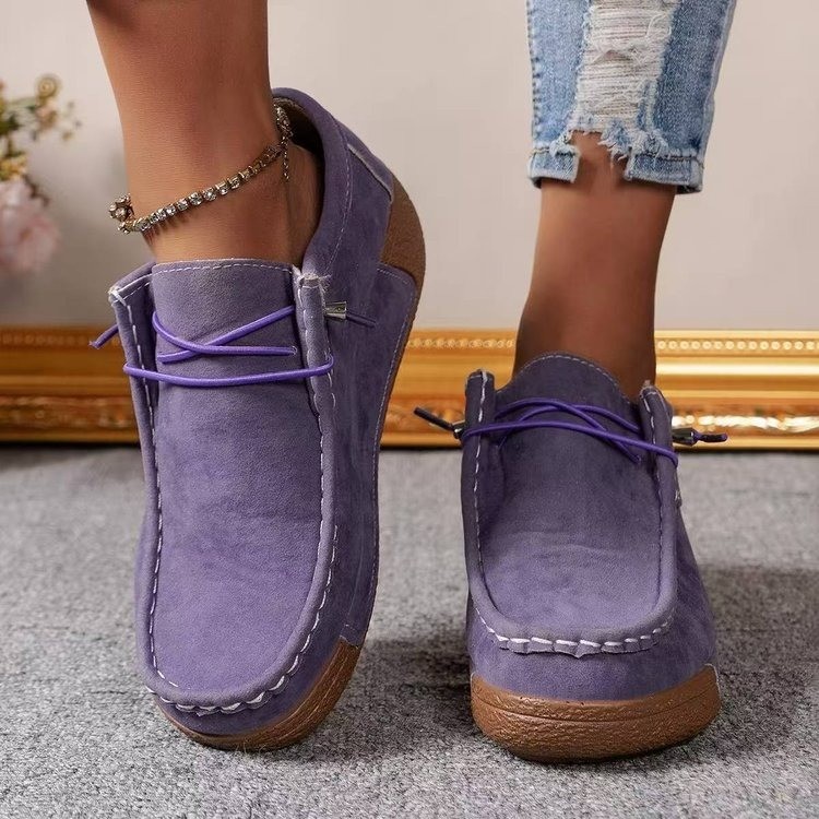 Comercio exterior Europa y América de tamaño grande moda zapatos casuales de suela gruesa para mujeres nuevos zapatos de camisa redondeada correa de zapatos perezosos transfronterizos image 1