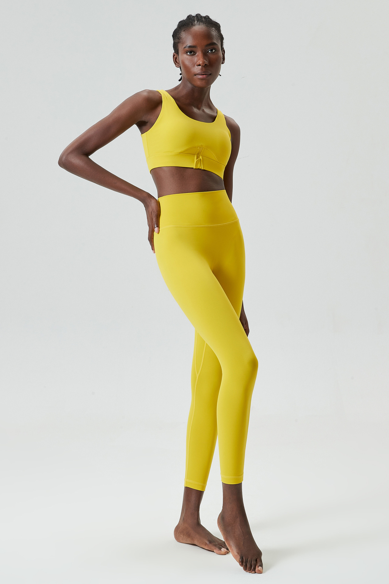 Simple Style Sport Style Solid Color Nylon U Neck Tracksuit Racerback Tank Tops Skinny Pants display picture 21