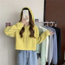 2025秋季新款短款卫衣女春秋薄款ins潮bf慵懒风设计感运动风上衣