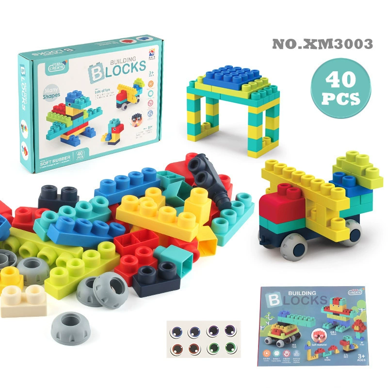 (Cross-border trading), constructor from soft rubber, toy, can bite, early education, science and technology