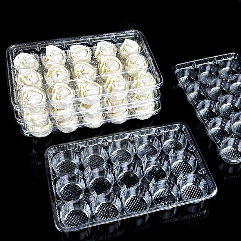 Toptan taze küçük wonton ambalajı dondurulmuş paket servis saklama kutusu ticari 15 bölmeli hızlı dondurulmuş bölmeli şeffaf öğle yemeği kutusu
