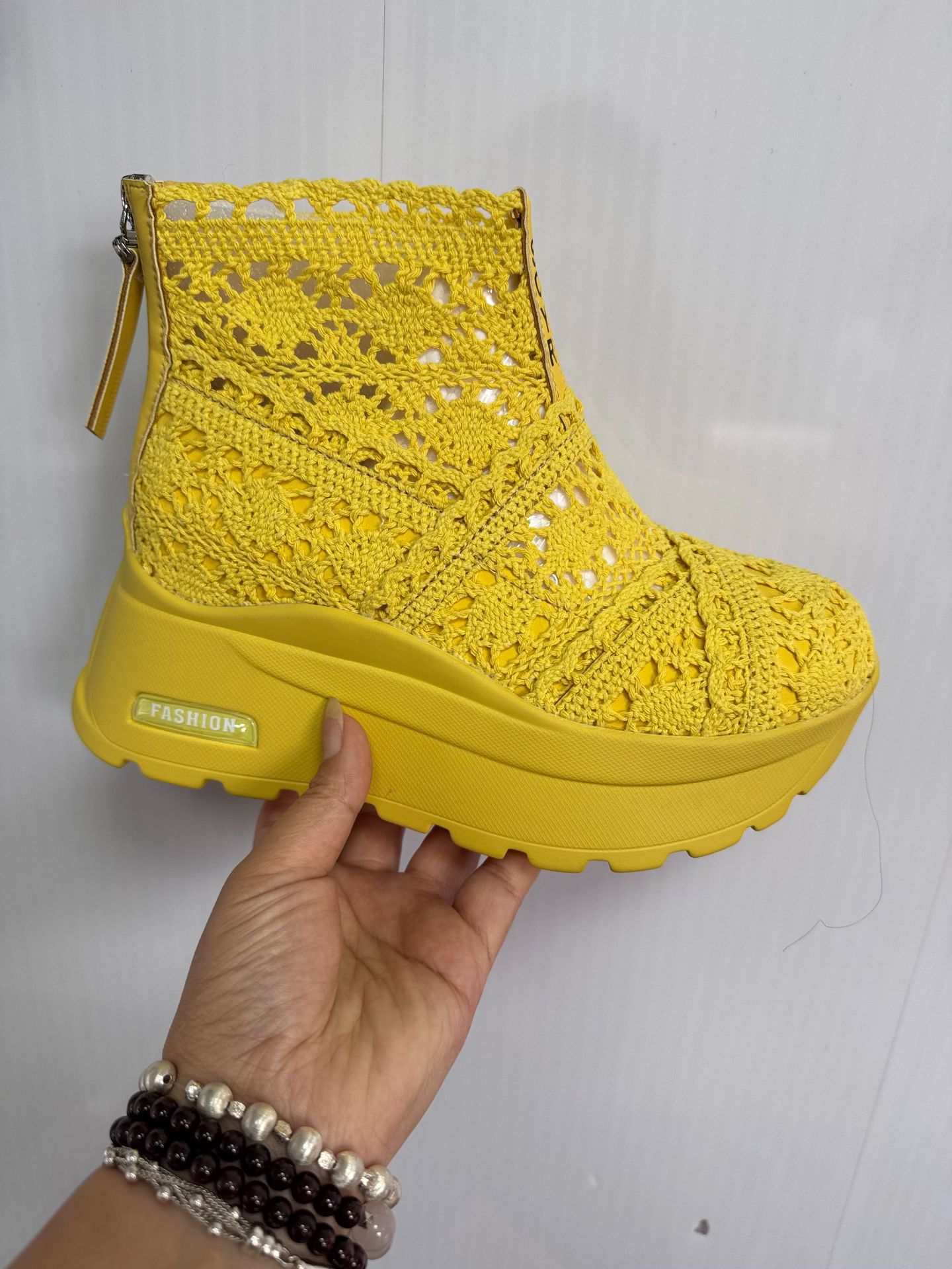 Giày sneaker nữ đế dày lưới ren hở mũi phong cách thể thao thời trang — Be 5067, Vang 5067, Den 5067 chi tiết 26