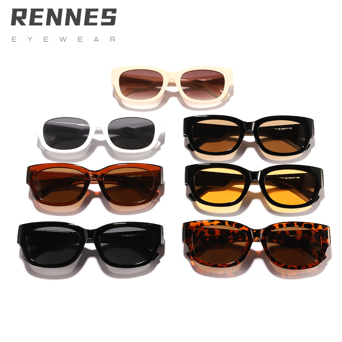 Nuevo estilo transfronterizo simple caja clásica gafas de sol hombres y mujeres moda europea y americana gafas de sol de alta gama Sunglasses