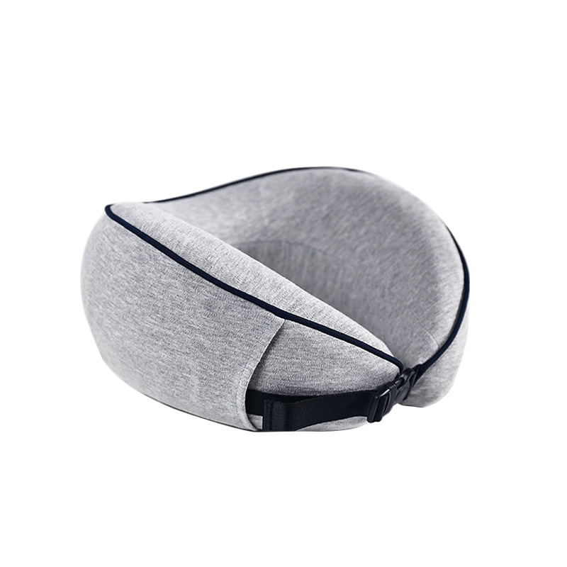 Almohada de viaje en forma de U de espuma viscoelástica, superventas transfronteriza, almohada de cuello para avión, almohada en forma de U de rebote lento para la columna cervical.