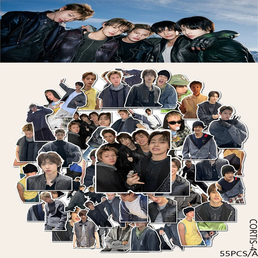Набор стикеров k-pop, медная бумага 55 шт (3–6 см), водостойкое УФ-покрытие, коллекционный набор