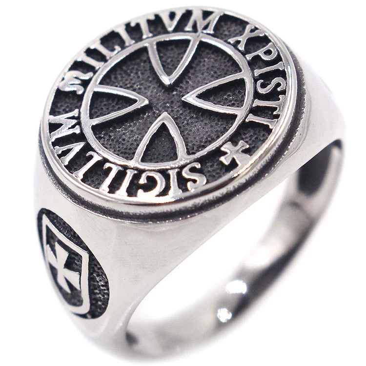 Retro ring stainless steel, European style, wholesale, English