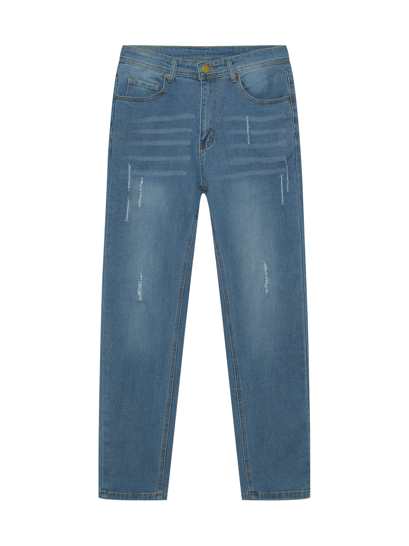 2025 nuevo Amazon Europa y América comercio exterior moda casual hombre jeans pie pequeño delgado desgastado jeans