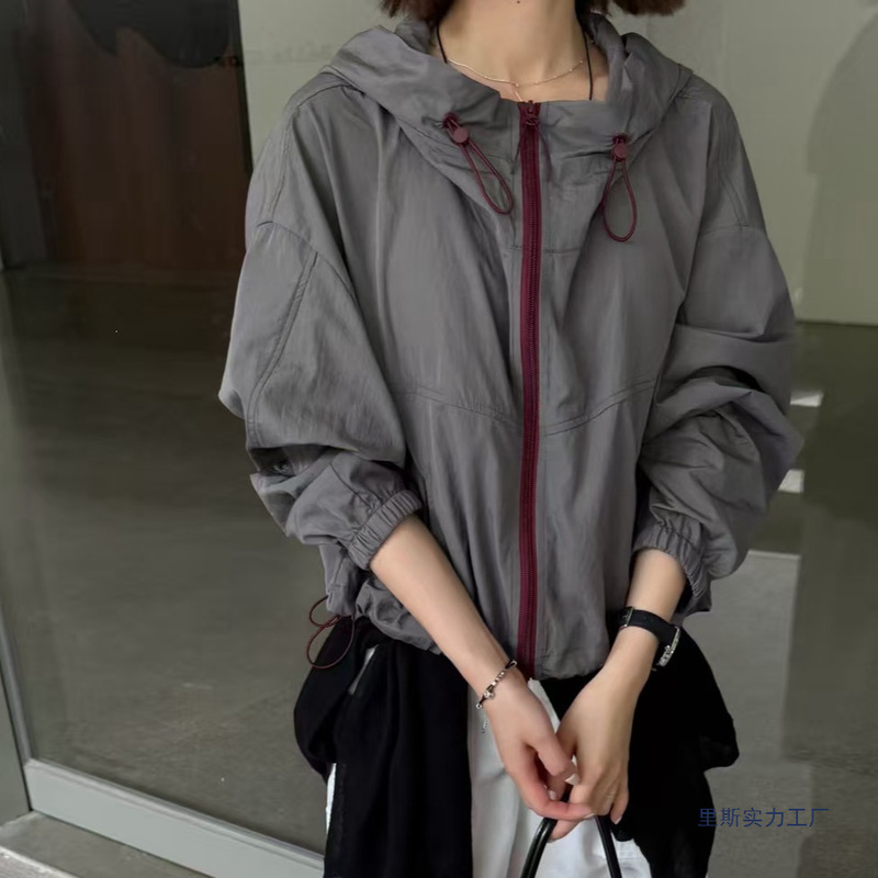 2026 New Summer Jacket Casual Versatile Hooded Loose Sun Protection Jacket White Gray 2026 New Summer Jacket Casual Versatile Hooded Loose Sun Protection Jacket White Gray
