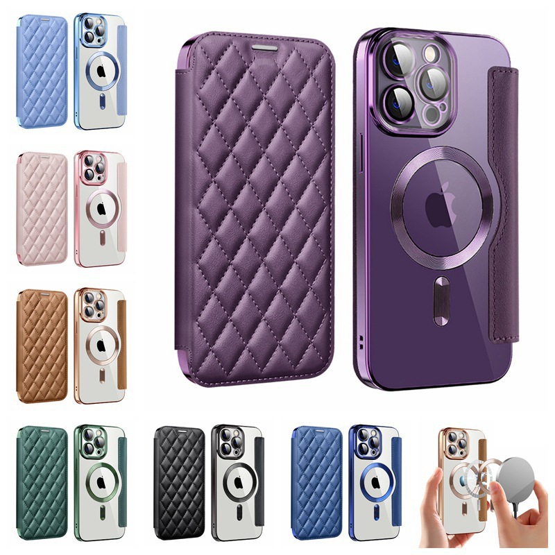Funda para teléfono móvil iPhone 17 Pro Max Yadun, estilo pequeño y aromático, con imán, adecuada para Apple 16, funda creativa de cuero acolchado con ranura para tarjetas.
