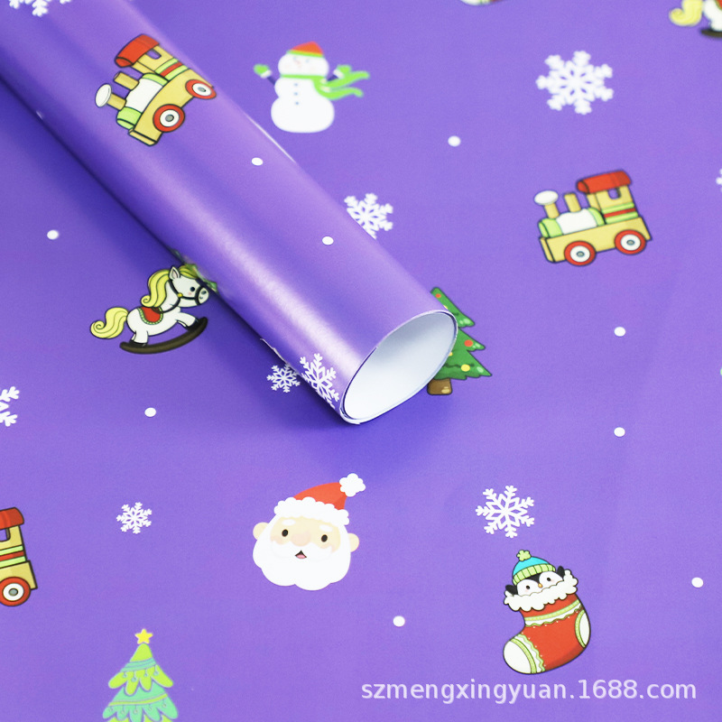 Gran Nuevo Festival de Navidad de dibujos animados niños regalo caja de regalo decorativo papel de regalo papel de color rojo y verde
