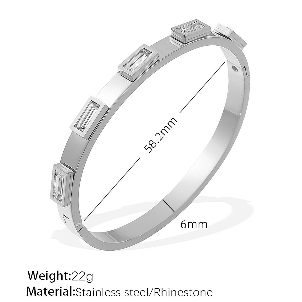 SZ204WES 화이트 다이아몬드 실버 팔찌