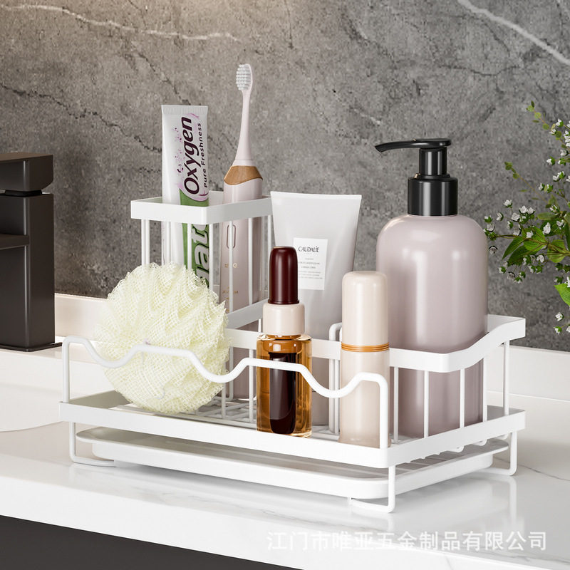 亚马逊抹布架厨房置物架多功能台面式调料收纳架家用水槽沥水神器|undefined