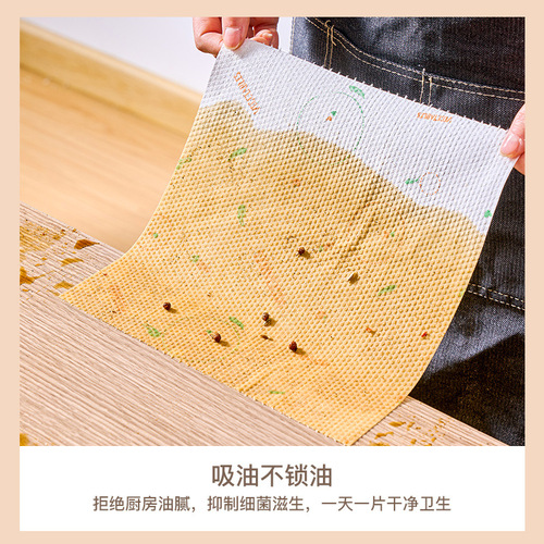 Foreign trade disposable rag thickened kitchen oil-absorbing tablecloth dry and wet scouring pad dishcloth lazy rag 75g
