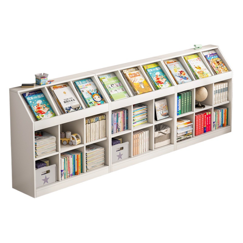 Estantería para niños estante de piso estante de exhibición gabinete de celosía aula librería corta sala de estar gabinete de almacenamiento armario