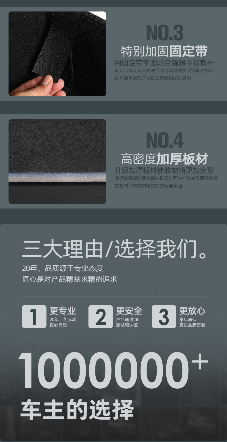 Storage Box for Car Accessories, Leather Storage Box for Car Trunk, Multifunctional Storage Box for Rear Trunk