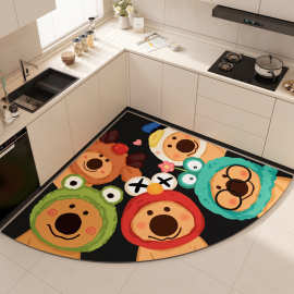 卡通扇形硅藻泥厨房地垫浴室卫生间吸水防滑脚垫家用耐脏可裁剪垫