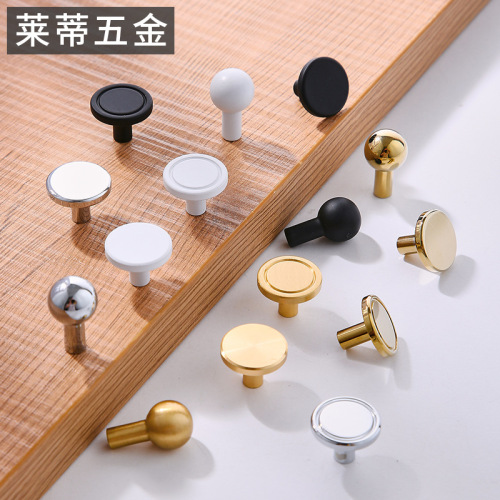Brass Pull Handle Accessories Copper Head Modern Simple Minimalist Luxury Golden Silver Black White Hardware Copper Buckles