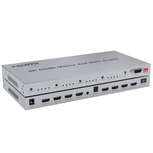 HDMI HD matrix 4 in 4 out 4*4 matrix with audio separation with ear support 4K30HZ video transmission