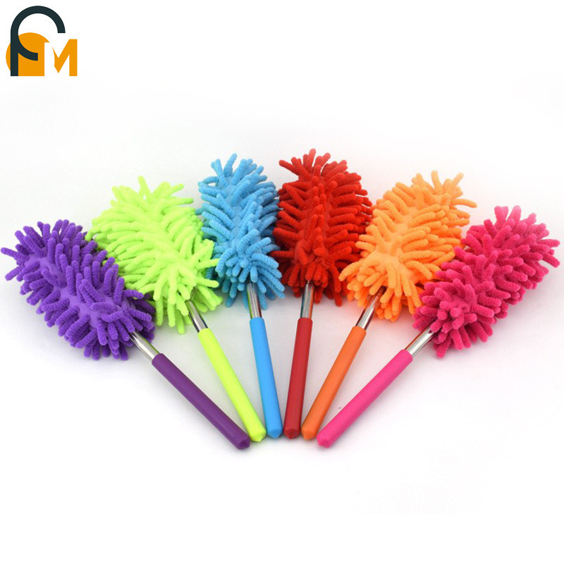 2.8 meters stainless steel household dust duster chenille dust duster multifunctional telescopic extended feather duster
