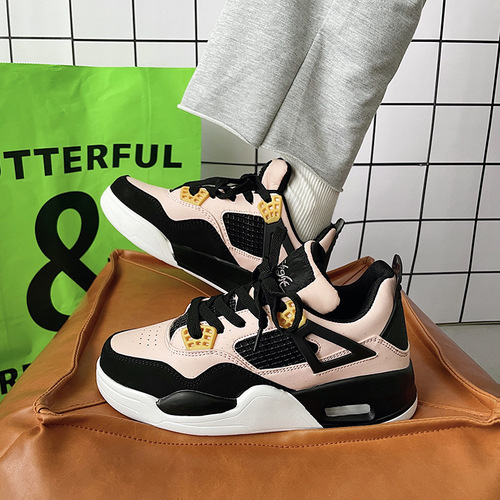 Chic Hong Kong style white air cushion sneakers for women ins trend  autumn new versatile couple casual running shoes