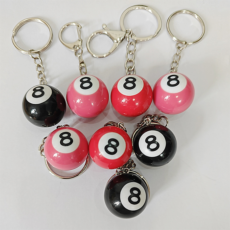 Creative Mini Realistic Black 8-Ball Billiard Keychain, Year of the Horse New Year Billiard Pendant Accessory, Small Gift for Stall Sales Creative Mini Realistic Black 8-Ball Billiard Keychain, Year of the Horse New Year Billiard Pendant Accessory, Small Gift for Stall Sales