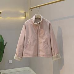 派克服棉衣女2025冬季新款加绒加厚工装外套小个子羊羔毛绒棉服女