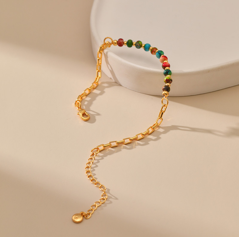 Women'S Gender Plating Design Retro Geometric Colorful Copper Plating Beads Bracelets