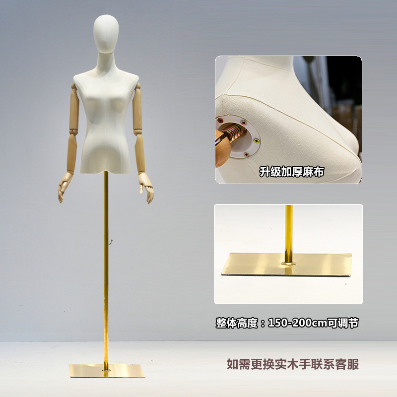 Molde de cabeza cuadrada de hierro dorado de mano de madera de lino grueso