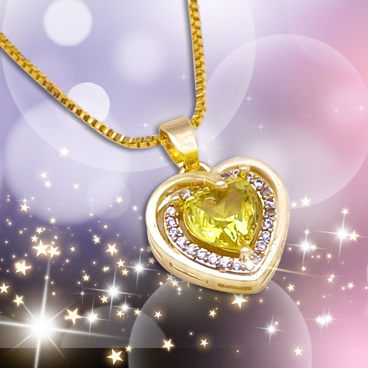 copper fashionable elegant pendant with zircon heart-shaped