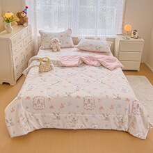 夏季超柔亲肤双层纱夏被可机洗夏天宿舍单双人薄款夏凉被空调被子