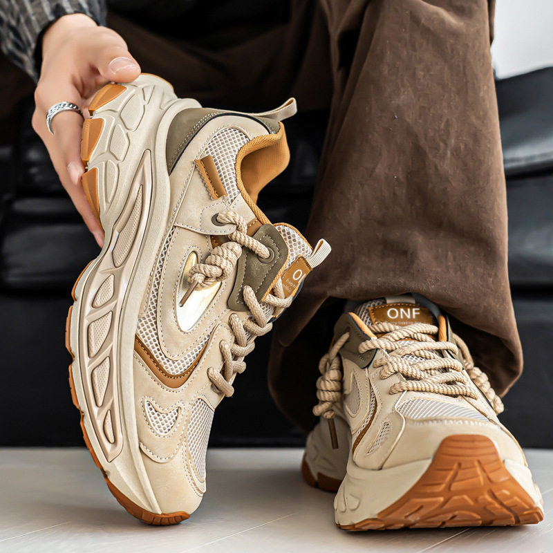 Giày sneaker dad shoes nam cỡ lớn, thân lưới thoáng khí, đế dày tăng chiều cao, gót 3–5 cm — D 71m Thẻ, D71 màu đen, D71 xám bạc