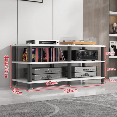 Electric car big tripod, Amplifier Placement Rack, Audio Cabinet - three-layer-black-frame-white-board
