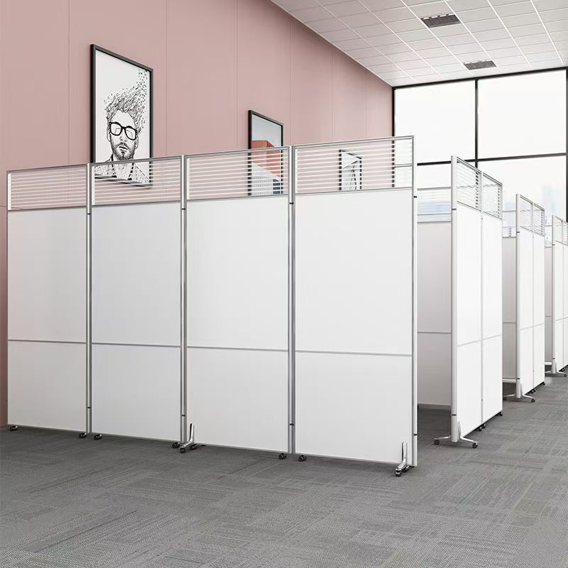 Office Screen Partition Aluminum Alloy Folding Wheeled Factory Workshop Clinic Partition Wall Mobile Office Partition