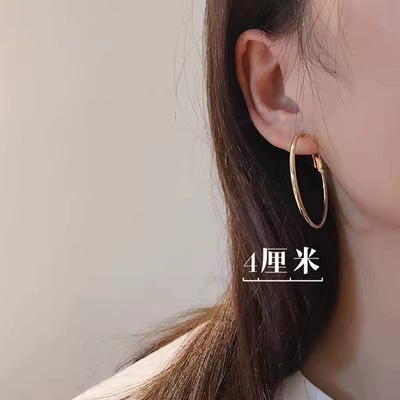 Серебряные серьги S925, булавка, простые элегантные обручи, 3–7 см