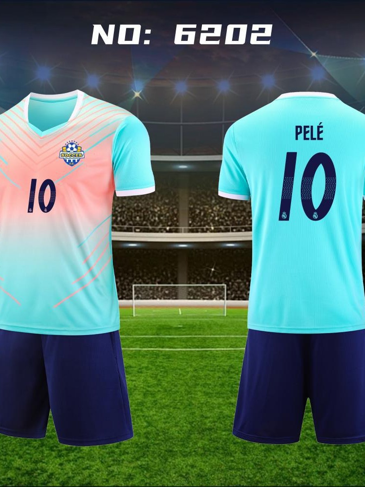 Verano, ropa de fútbol infantil para adultos, uniformes impresos, camisetas de mangas cortas, uniformes de entrenamiento para estudiantes de primaria y secundaria, hombres y mujeres