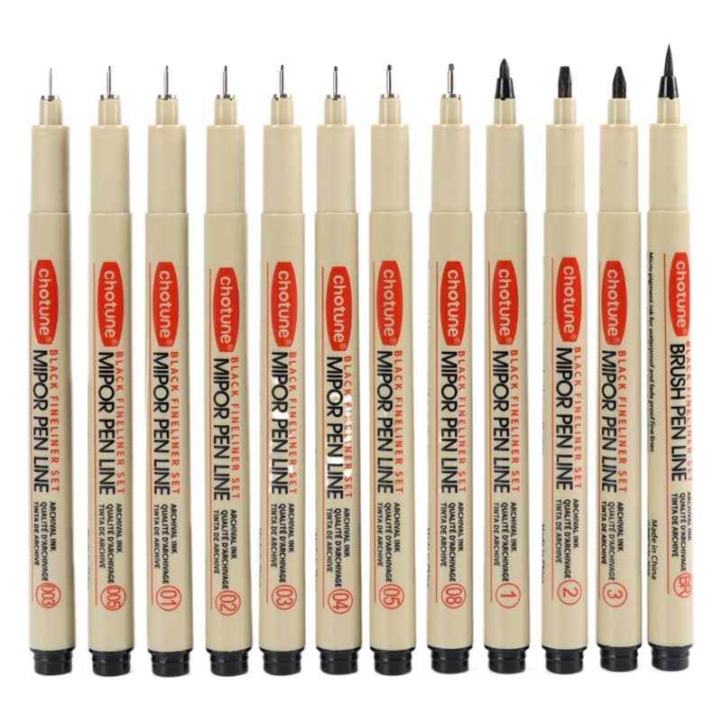 Otoño figura aguja pluma impermeable gancho pluma comic cepillo gancho dibujo pintura cepillo diseño papelería suministros traje