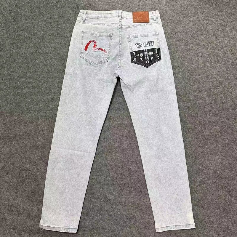 2024 Jeans New Spring and Summer Korean Style Trendy Popular Men's Stretch Small Leg Pants Casual and Easiest for Match