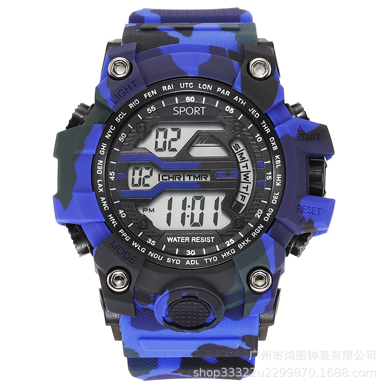 2022 nuevo cross-border amazon gran dial impermeable deportes multi-funcional popular luminoso reloj electrónico de los hombres