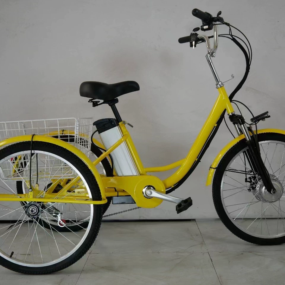 Электрический трехколесный велосипед Blue Horse, небольшой самокат для пожилых людей, литиевая батарея 24/дюймовая для родителей, для занятий продуктовыми покупками и прогулкой.